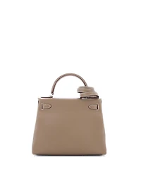 Pre-Owned Hermes Kelly 28 Handbag Grey Clemence with Palladium Hardware