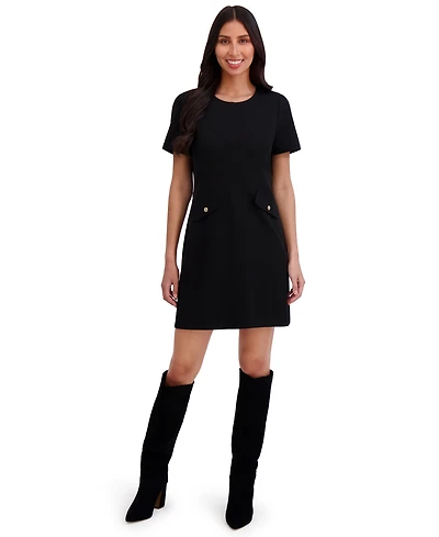 London Times Women's Short-Sleeve Mini Dress