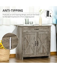 Homcom 32" Modern Farm Style Sideboard Storage Buffet Server Cabinet Organizer