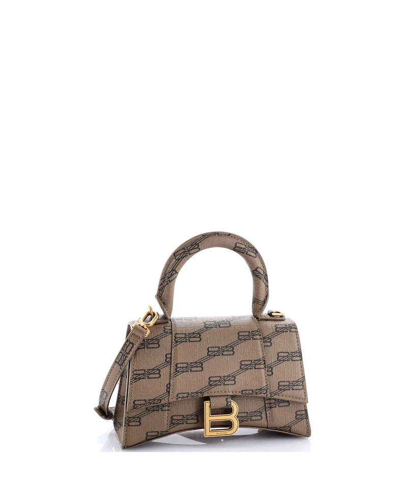 Pre-Owned Balenciaga Xs Hourglass Top Handle Bag Printed Leather