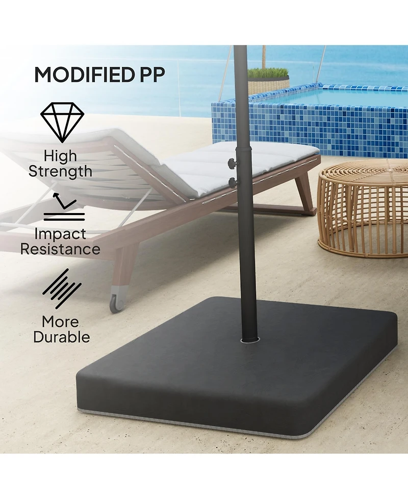 Outsunny 176 lbs Offset Cantilever Umbrella Base Weight Set with Cover