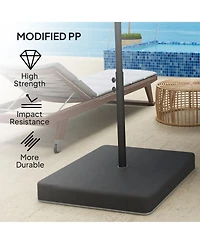 Outsunny 176 lbs Offset Cantilever Umbrella Base Weight Set with Cover
