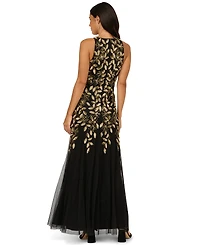 Adrianna Papell Women's Halter Neck Beaded Dress