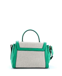 Pre-Owned Versace Medium La Medusa Top Handle Bag Leather with Canvas