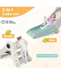 Gymax Folding Freestanding Toddler Slide for Toddlers Age 18+ Months w/ Climber Indoor