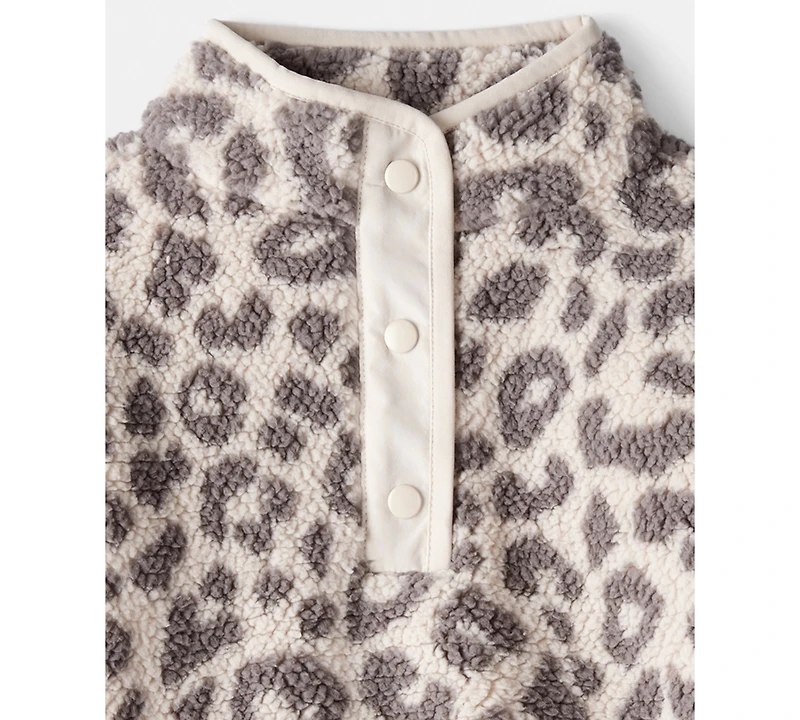 Carter's Girls Toddler 2T-5T Cheetah Quarter-Snap Pull-On Sweatshirt