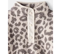 Carter's Girls Toddler 2T-5T Cheetah Quarter-Snap Pull-On Sweatshirt