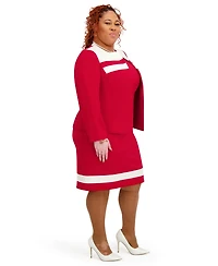 Kasper Seam Women's Crewneck Stripe Detail Sheath Dress