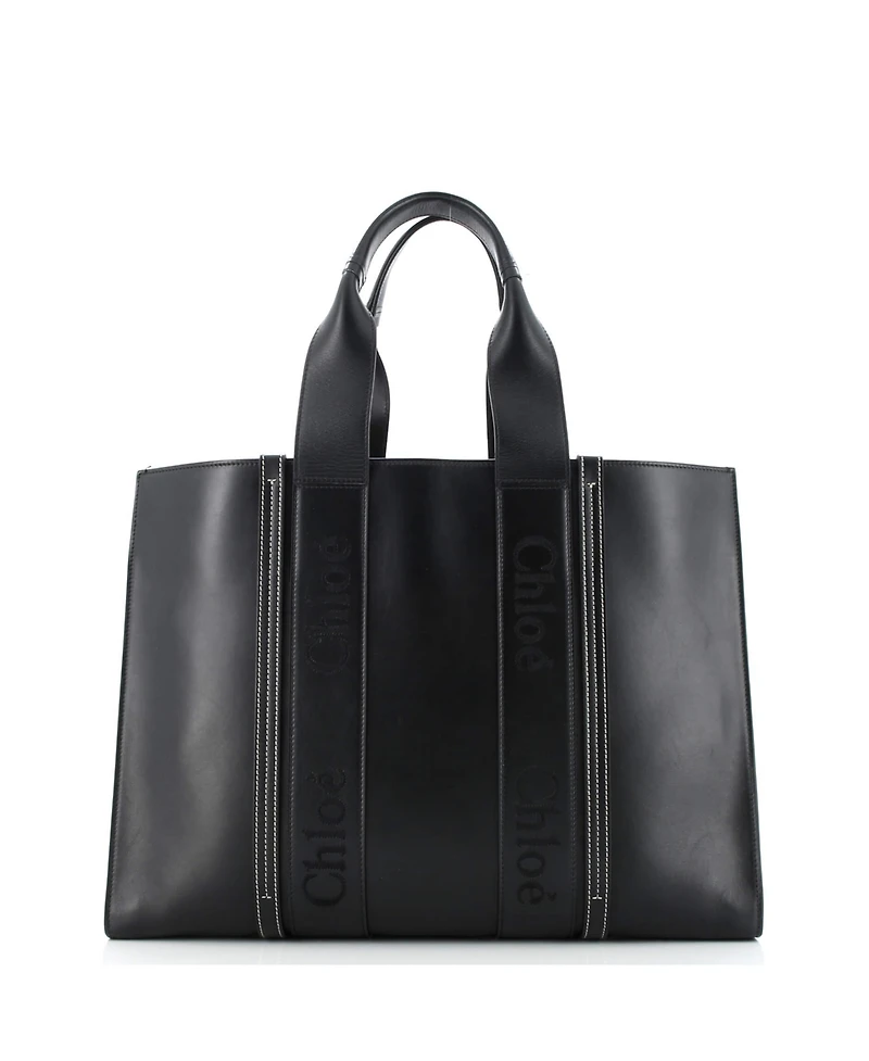 Pre-Owned Chloe Large Woody Tote Leather