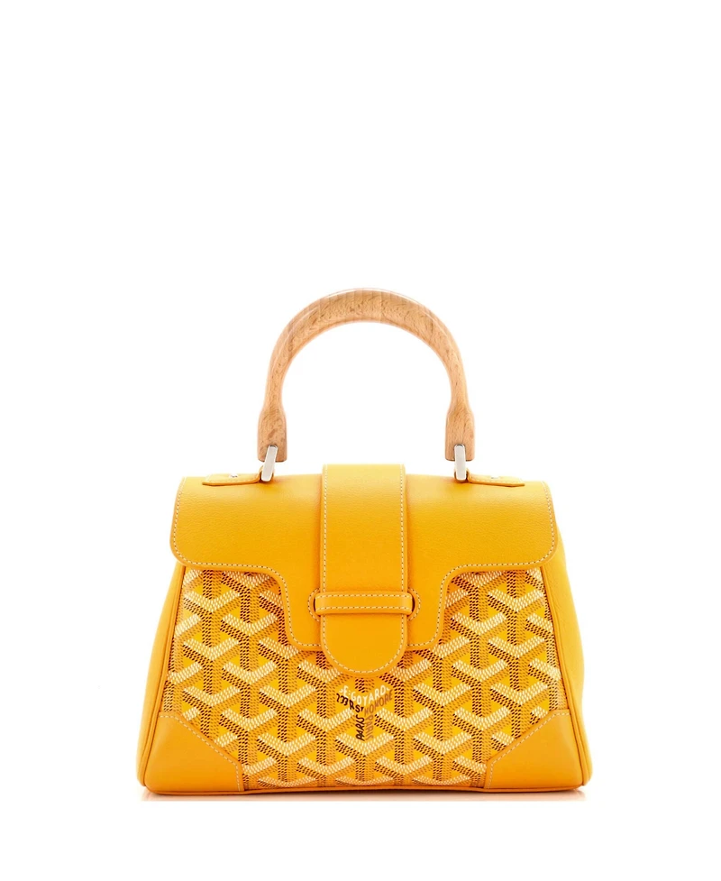 Pre-Owned Goyard Mini Saigon Top Handle Bag Coated Canvas with Leather