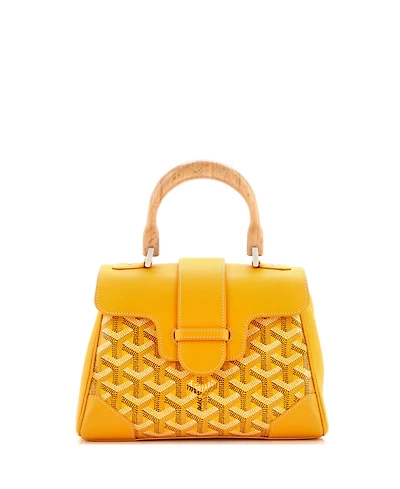 Pre-Owned Goyard Mini Saigon Top Handle Bag Coated Canvas with Leather