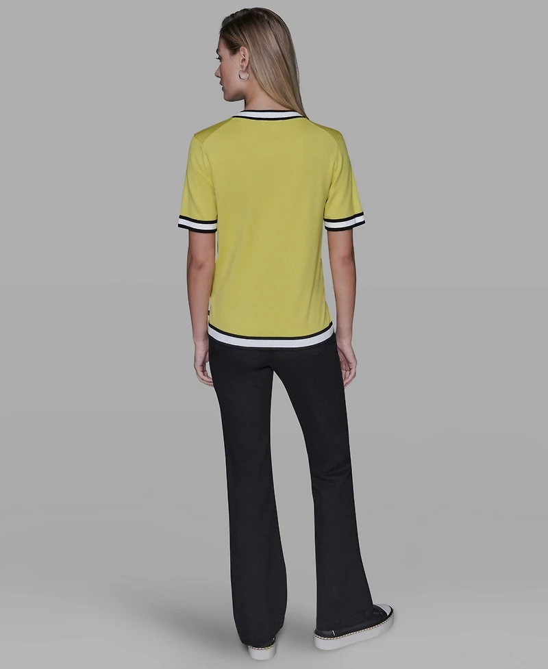 Karl Lagerfeld Paris Women's Short-Sleeve Sweater