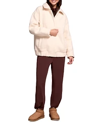 Tribal Women's Soft Boucle Bomber Jacket with Hidden Snaps