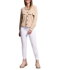 Tribal Women's Brushed Waffle Knit Crew Neck Jacket