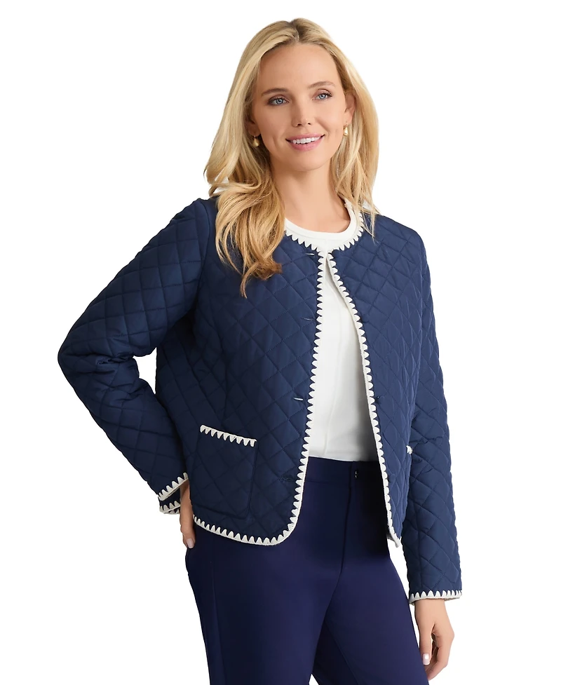 Jones New York Women's Quilted Long-Sleeve Jacket