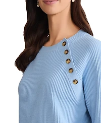 Jones New York Women's Long-Sleeve Button Detail Sweater