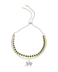 Unwritten Cubic Zirconia And Crystal Elephant Adjustable Bolo Bracelet