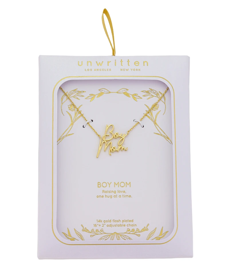 Unwritten Boy Mom Pendant Necklace