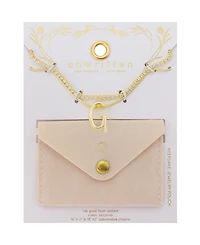 Unwritten Letter "G" Initial Snake Chain Cubic Zirconia Chain Necklace With Extender 2Pcs Set