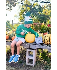 Bits & Bows Boys Green Golf Flag Bobble Hat