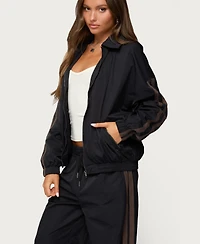 Edikted Women's Kieran Stripey Nylon Track Jacket