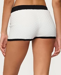 Edikted Women's Mara Contrast Textured Knit Shorts