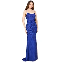 Lara Women's Lace Up Open Back Beaded Dress