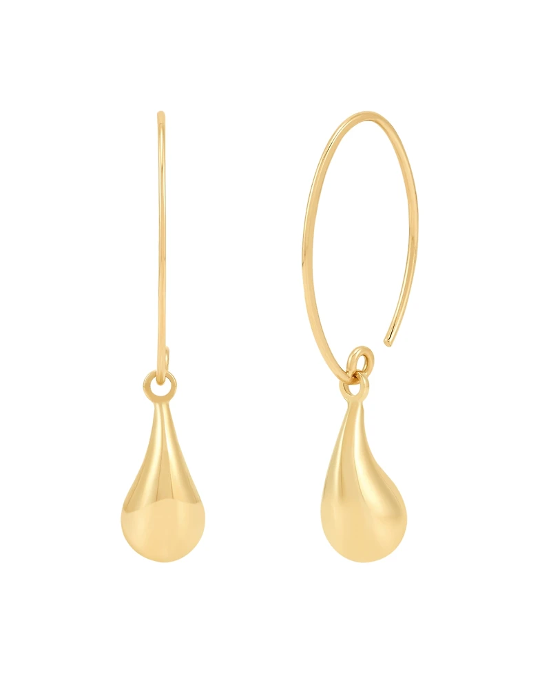 Macy's Polished Teardrop Dangle Earrings in 10K Yellow Gold