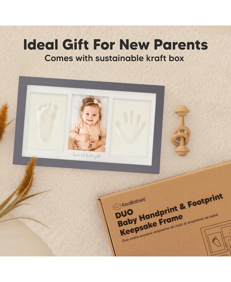 Duo Baby Hand and Footprint Kit, Handprint Newborn Photo Frame, Keepsake for New Mom