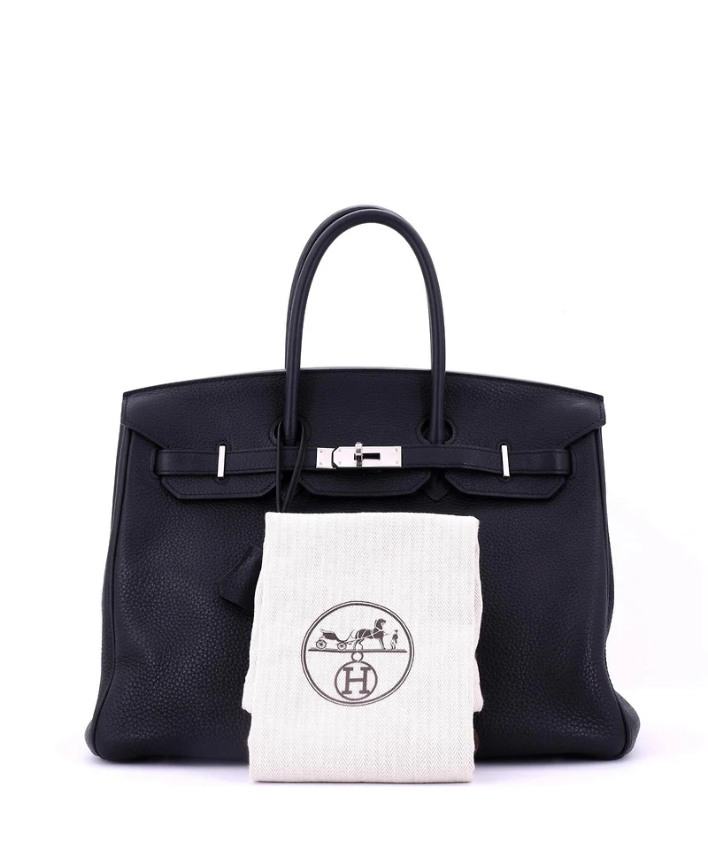 Pre-Owned Hermes Birkin Handbag Clemence with Palladium Hardware