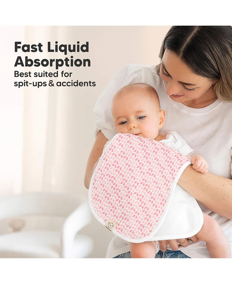 5pk Urban Baby Burp Cloths, Organic Burping Cloth for Babies, Rags Girls, Boys