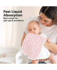 5pk Urban Baby Burp Cloths, Organic Burping Cloth for Babies, Rags Girls, Boys