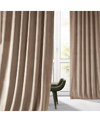 Half Price Drapes Pashmina Taupe Signature Plush Velvet Hotel Blackout Curtain
