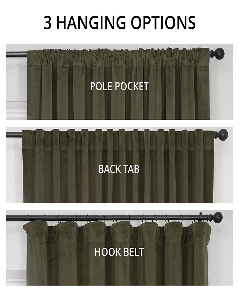 Half Price Drapes Hunter Green Signature Extra Wide Velvet Blackout Curtain