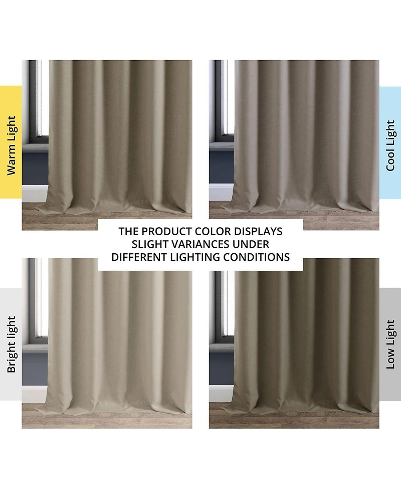 Half Price Drapes Safari Tan Faux Linen Hotel Blackout Curtain