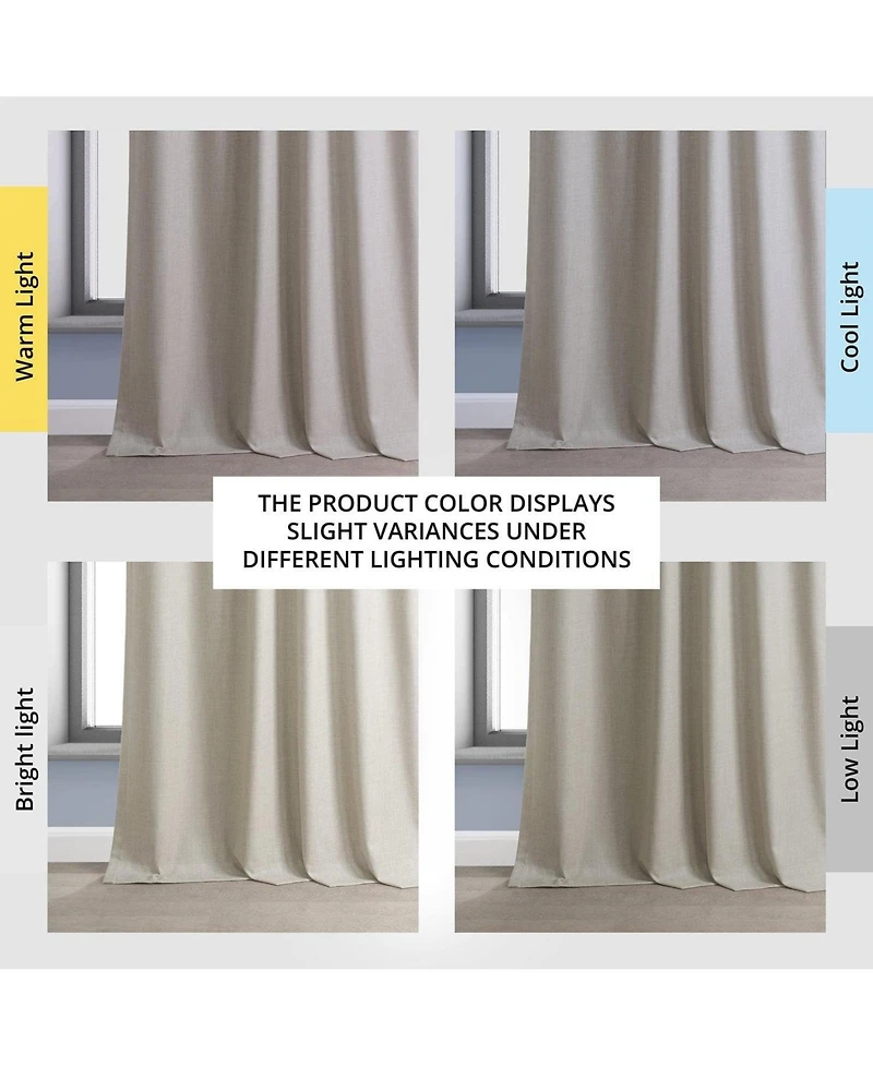 Half Price Drapes Light Beige Performance Linen Hotel Blackout Curtain