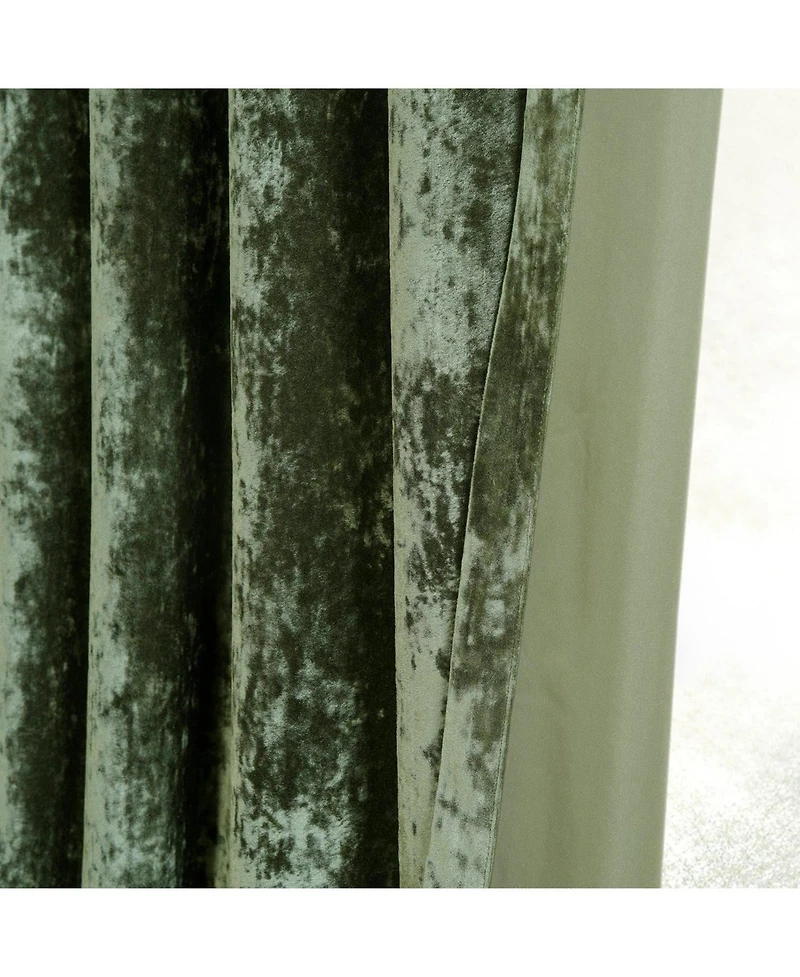 Half Price Drapes Emerald Green Lush Crush Velvet Room Darkening Curtain