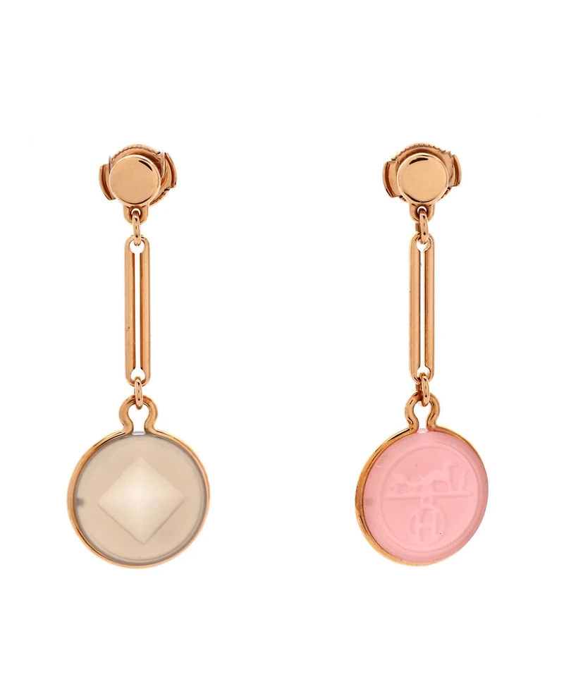 Pre-Owned Hermes Ex-Libris Drop Earrings