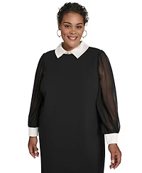 Jessica Howard Plus Size Collared Sheath Dress
