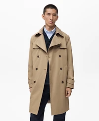 Mango Men's Water-Repellent Belted Trench Coat