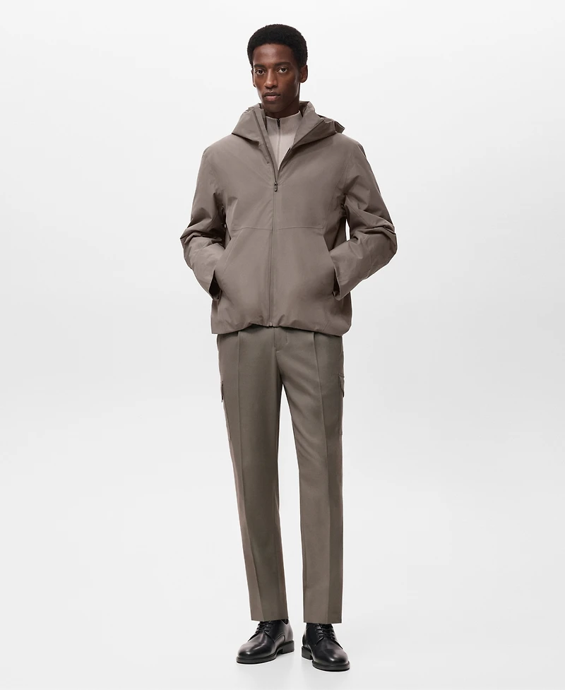 Mango Men's Water-Repellent Thermolite Hooded Jacket