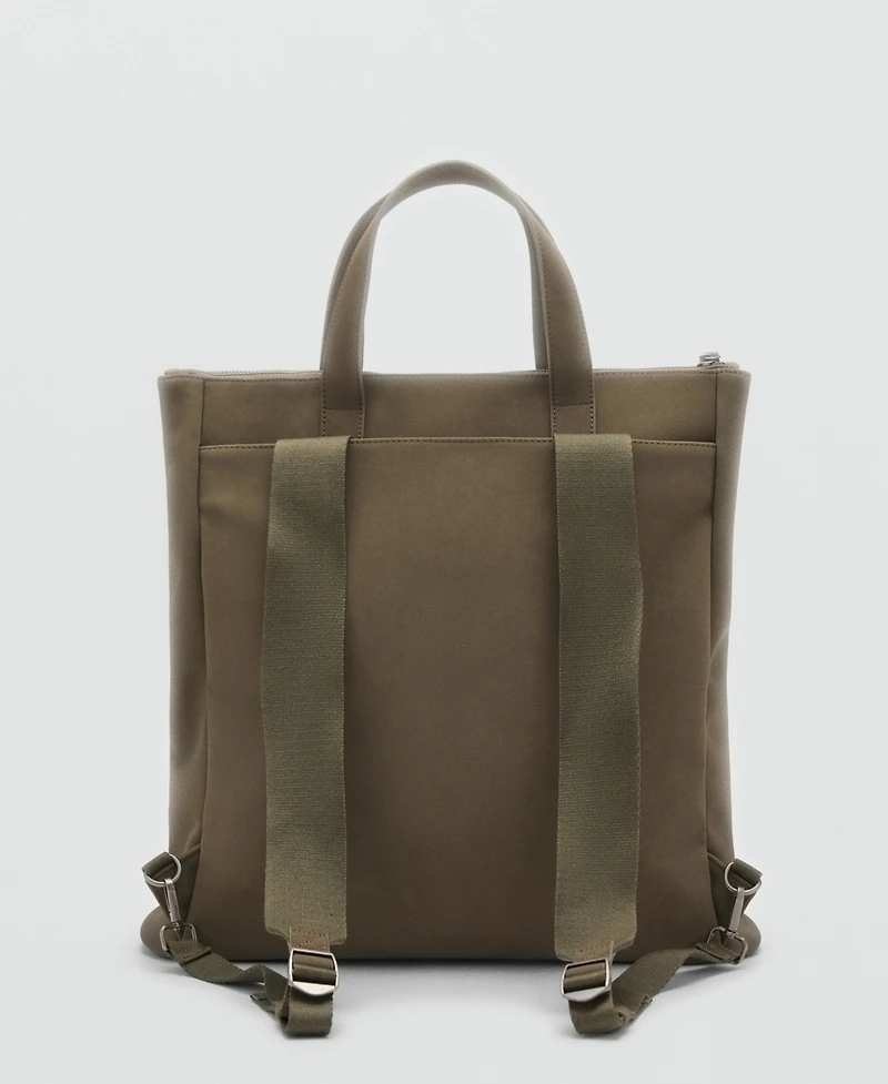 Mango Men's Pockets Multi-Functional Backpack