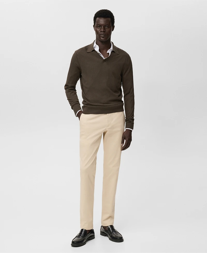 Mango Men's Barna Slim-Fit Twill Chino Pants