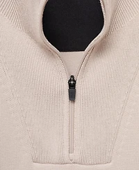 Mango Men's Breathable Zip-Neck Sweater