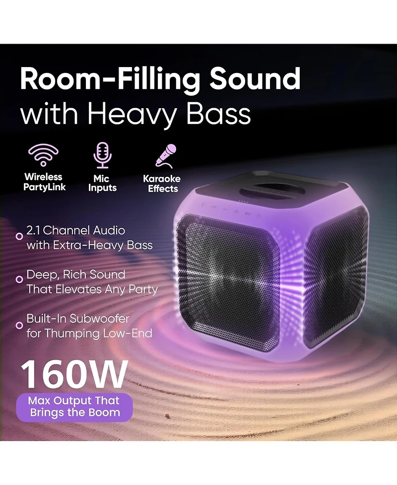 Philips X7207 Bluetooth Party Cube Speaker - Black
