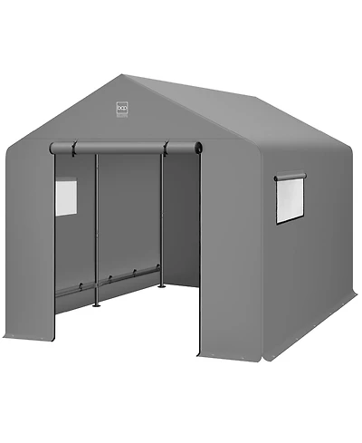 Best Choice Products 10x8ft Outdoor Fabric Storage Shed, Steel Frame, Dual Zipper Doors, Window