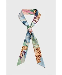 Jessie Zhao New York Silk Skinny Scarf Indoor Forest