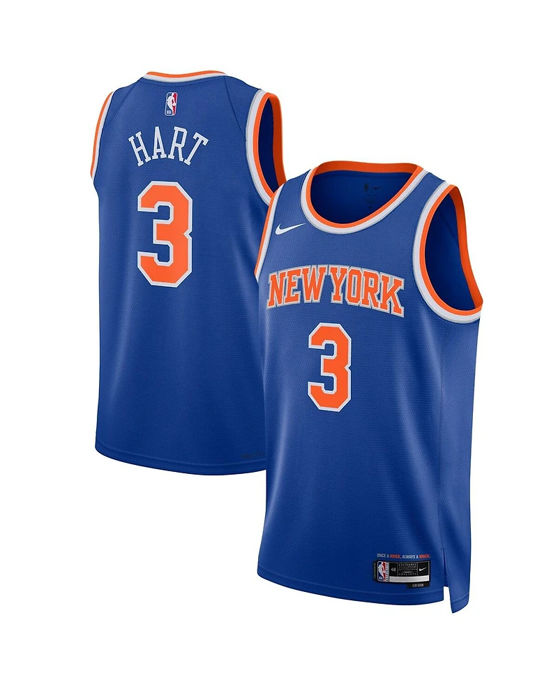 Nike Men's and Women's Josh Hart Blue New York Knicks Swingman Player Jersey - Icon Edition