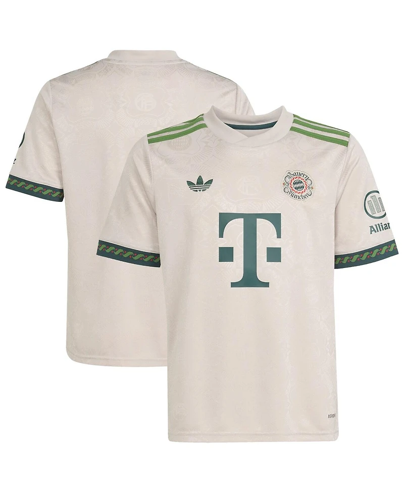 Adidas Big Boys and Girls Gray Bayern Munich 2025/26 Fourth Replica Jersey