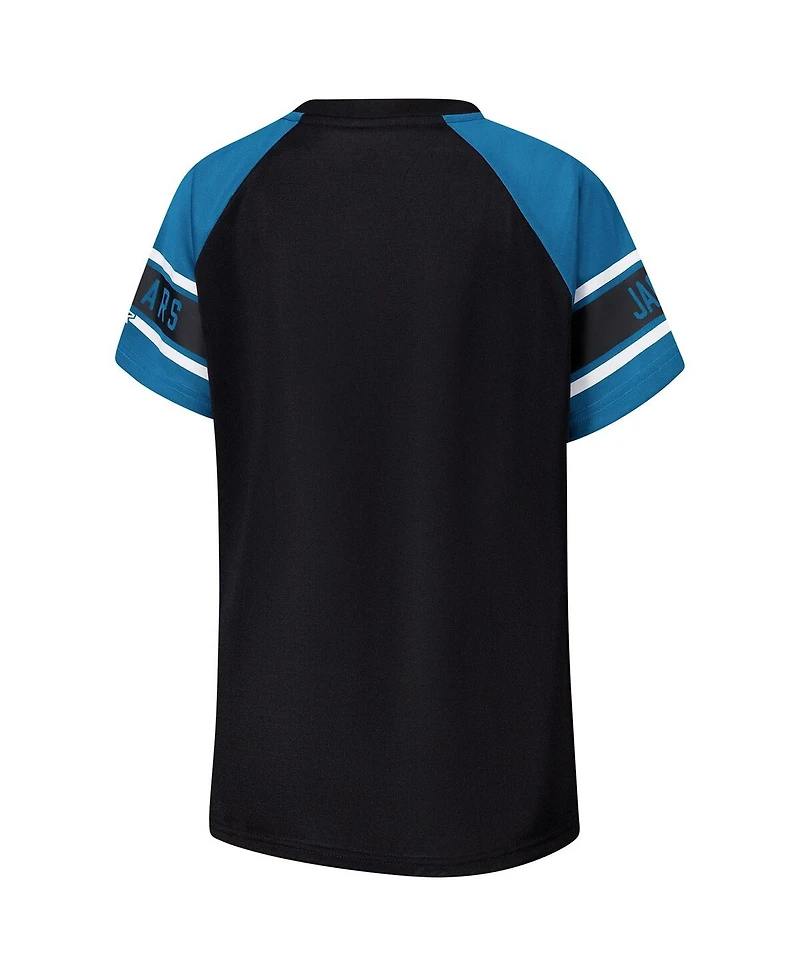 Starter Women's Black Jacksonville Jaguars 1st Rounder Color Block Raglan Top